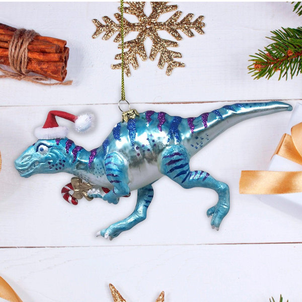 The Holiday Aisle® Herick Christmas Theme Dinosaur Raptor Glass